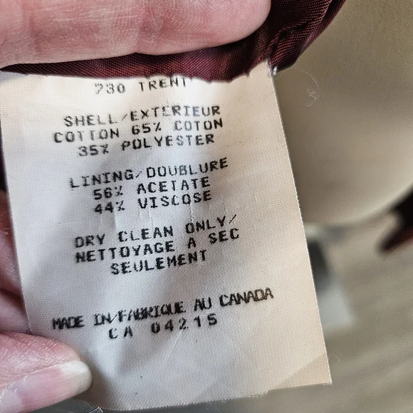 ❤️ VTG London Fog 40R Grey & Burgundy Trench Coat - Picture 10 of 15